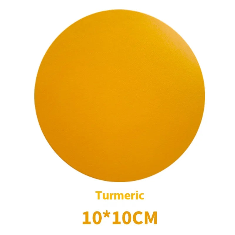 6er Set Kunstleder Getränkeuntersetzer rund – Hitzebeständige & wasserdichte Cup Mats (Ø ca. 10 cm) für stilvollen Tischschutz