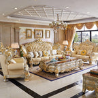 Elegantes Echtleder Sofa mit Massivholzrahmen – Luxuriöses Lounge Sofa im europäischen Stil für Wohnzimmer & Apartment