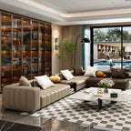 Luxus Lounge Sofa aus Echtleder im nordischen Stil – Kompaktes Designer-Ecksofa mit High-Rebound-Polsterung für modernes Wohnen