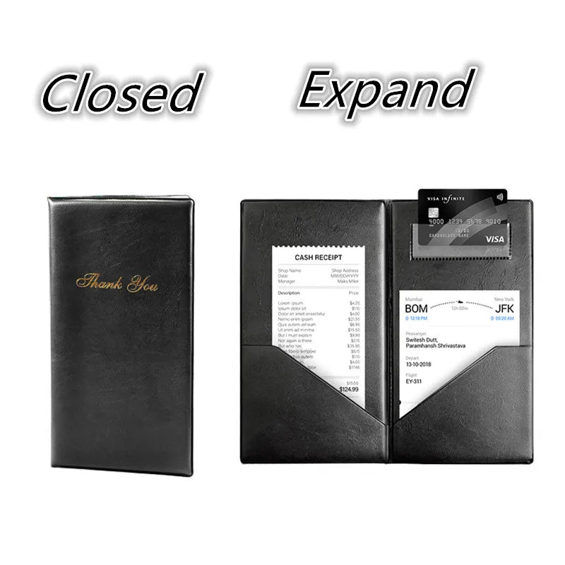 Carpeta de menú de cuero de primera calidad, tarjetero para cheques de invitados, presentador de cheques de restaurante, carpeta de menú para mesero, organizador de chequera 