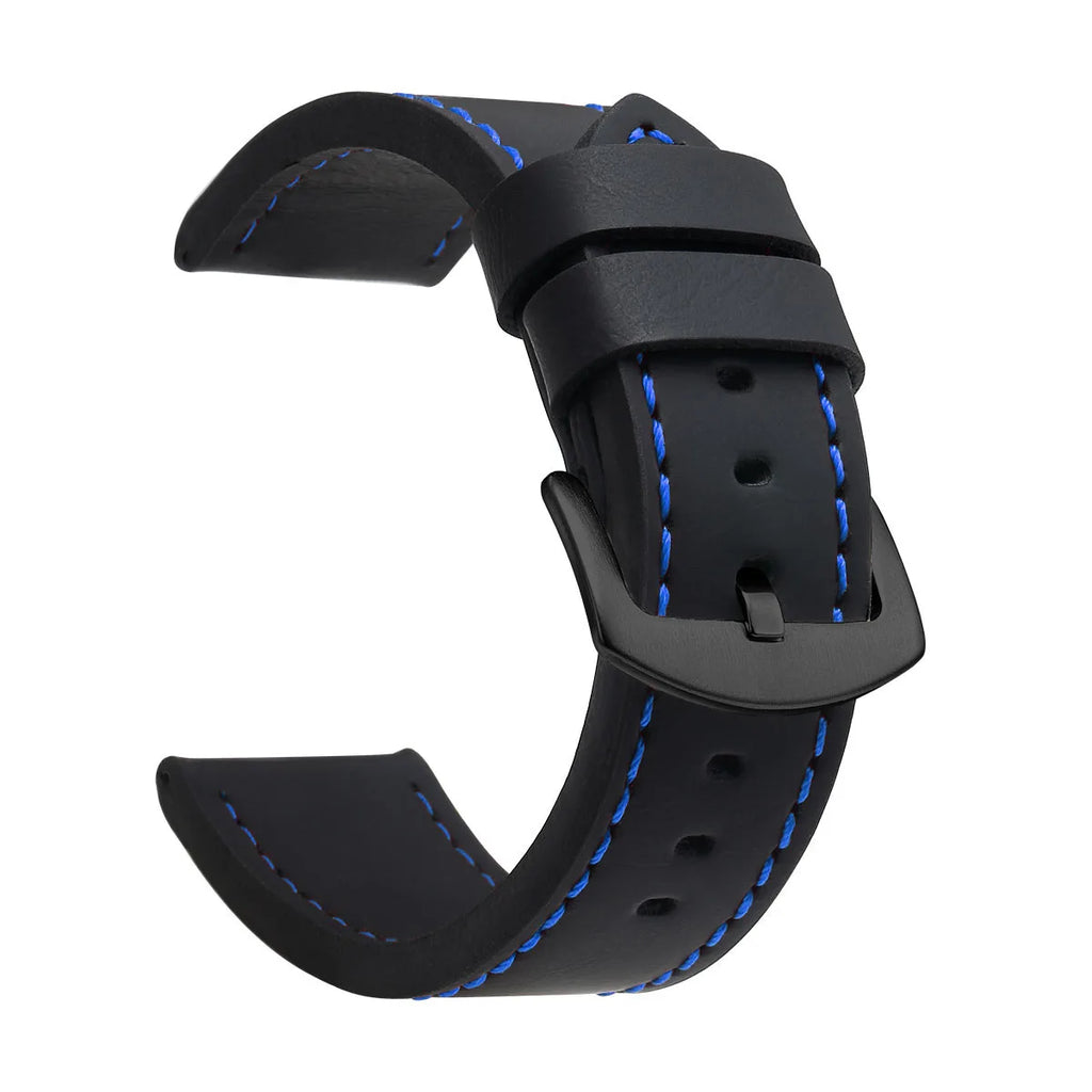 SAMCO Sport Vintage Leder-Uhrenarmband mit Edelstahlschließe - Correa de reloj clásica 18 / 20 / 22 / 24 mm para brazaletes