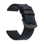 SAMCO Sport Vintage Leder-Uhrenarmband mit Edelstahlschließe - Correa de reloj clásica 18 / 20 / 22 / 24 mm para brazaletes