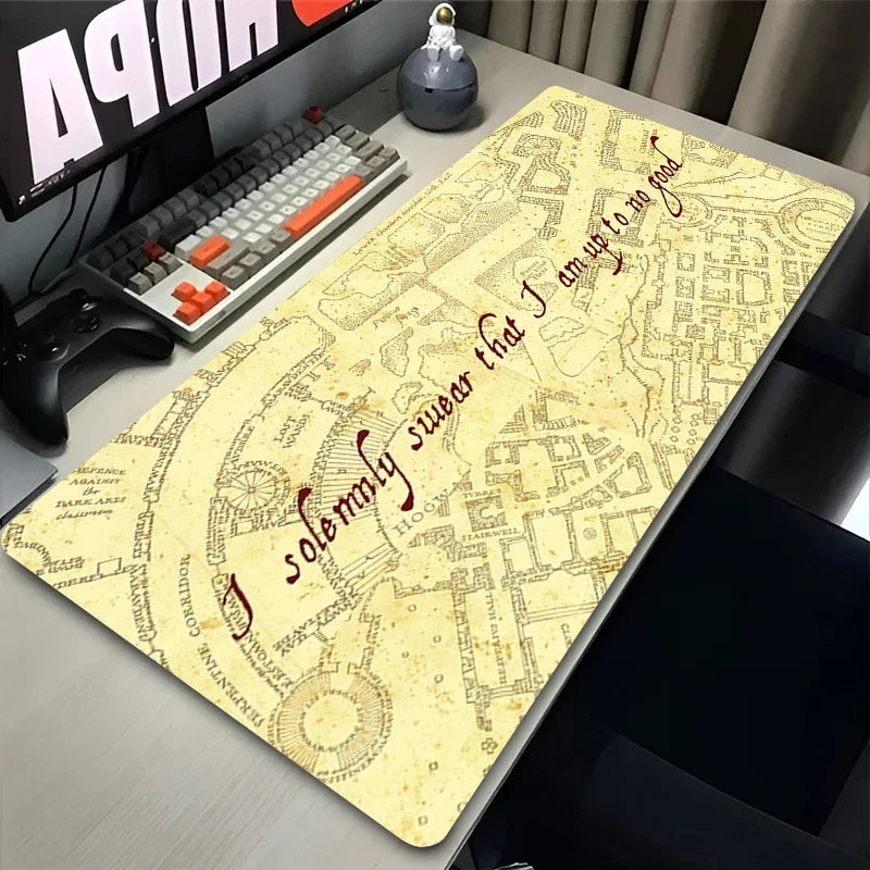XXL Gaming Mousepad mit Anime Schloss Motiv – Großes Desk Mat 900×450 mm, Rutschfestes Mauspad & Tastaturunterlage für PC & Laptop