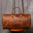 LEATHFOCUS Vintage Leder Reisetasche aus echtem Rindsleder - Bolso grande Crazy Horse Duffle con laptopfach para mujeres y hombres