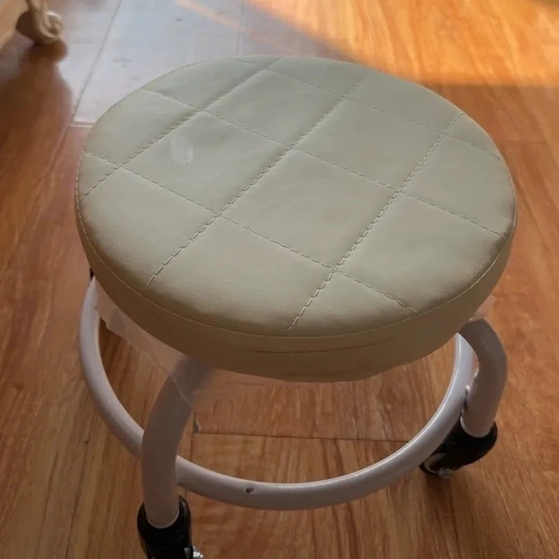 Niedriger Rollhocker aus Metall mit leisen Universalrollen – Beweglicher Schuhwechselstuhl für Haushalt &amp; Wohnzimmer