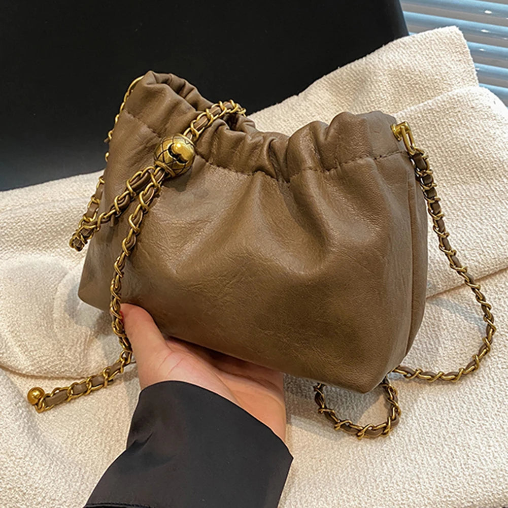 Sac à bandoulière et hobo en cuir PU pour femmes – Sac à bandoulière plissé Cloud, sac messager et cartable polyvalent