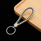 Geflochtener PU-Leder Schlüsselanhänger - Llavero de cuerda tejida más moderno como bolso y colgador de automóviles, llavero de cuero DIY para mujeres y hombres 
