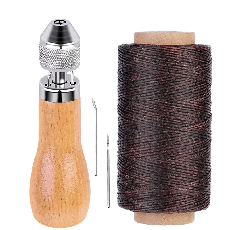 Fenrry Leder Nähahle Set – Manuelle Handnähmaschine mit Wachsgarn & Nadeln für Leder, Canvas & Schusterarbeiten