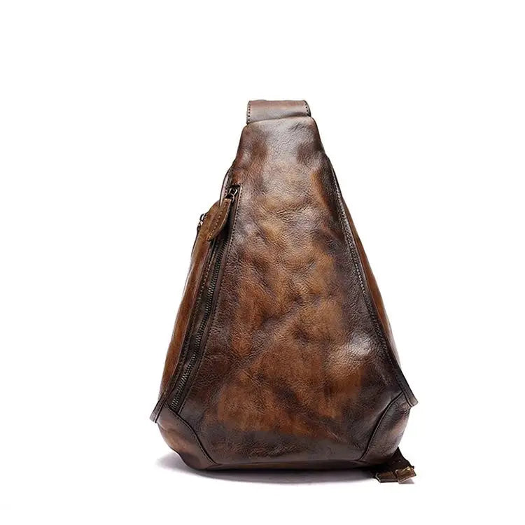 MOTAORA Vintage Damen Leder-Rucksack – Handgefertigter Echtleder Rucksack mit floraler Prägung, kompakt & diebstahlsicher