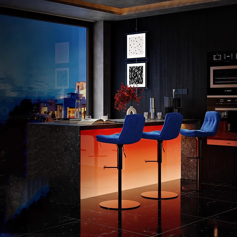 Moderner Leder-Barstuhl für Restaurant & Bar – Minimalistischer Designer Barhocker mit Rückenlehne, komfortabel & stilvoll