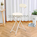 ZJMZYM Klappbarer Barhocker aus PU – Moderner, platzsparender Faltstuhl mit Rückenlehne für Küche, Café & kleine Räume