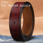 2.8cm 3.0cm 3.3cm 3.5cm 3.8cm Leather Belt Body No Buckle for Smooth Automatic Pin Buckle Belt Strap Without Buckle Men Women
