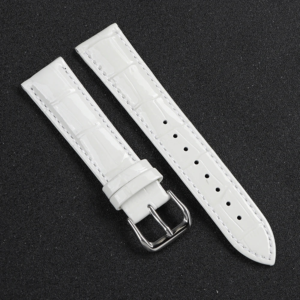 Glänzendes Leder Uhrenarmband aus Kalbsleder – Elegantes Business-Armband in 12–22mm für Damen & Herren