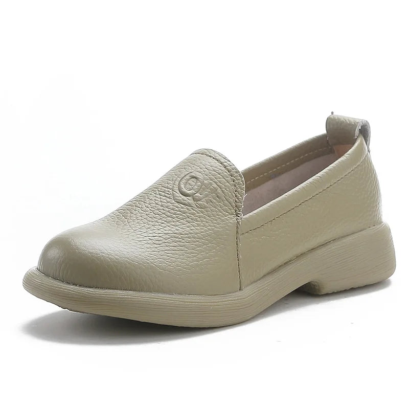 feerldi Dames Cuir Appartements WB-308K – Rétro Slip-On Mocassins, Chaussures, Anti-Rutsch Mokassins, Élégant vert Appartements pour Alltag &amp; Bureau