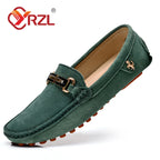 YRZL Herren Wildleder Loafer – Weiche Driving Mokassins en cuir véritable, Slip-On Flats en Übergrößen bis 48 