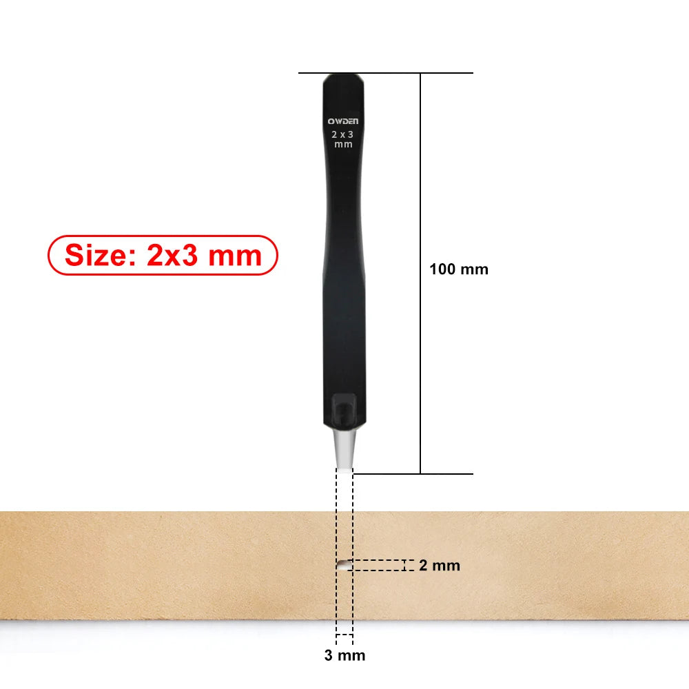 OWDEN Oblong Lederloch Stanzen Set – Ovale Hohlstanzer aus High-Carbon-Stahl für Gürtel, Riemen & Lederarbeiten (19 Größen)