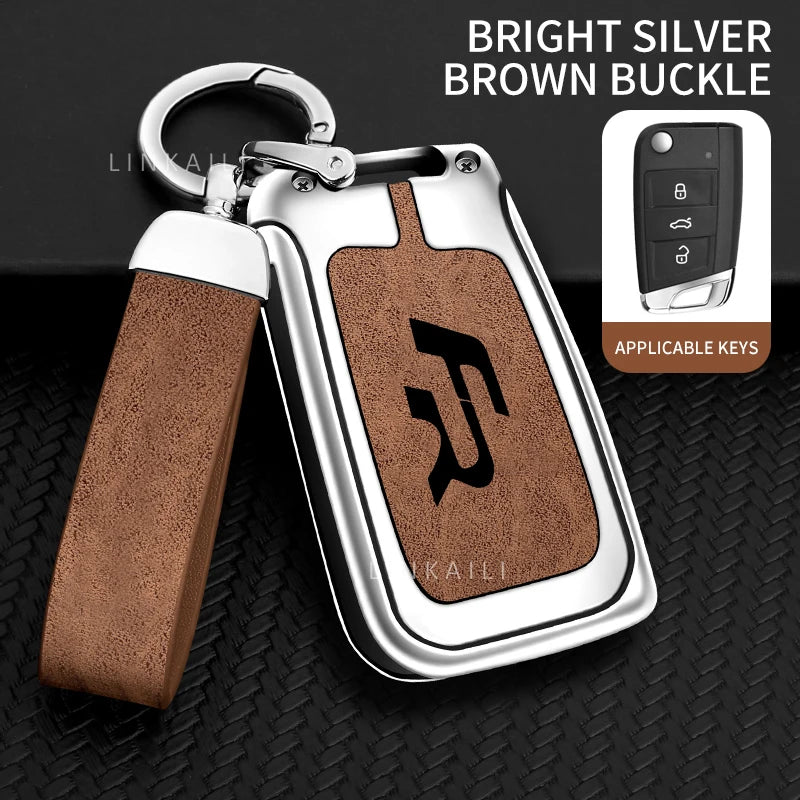 Premium Autoschlüssel Hülle aus Zinklegierung & Leder für SEAT – High-End Key Case Cover für Ateca, Leon FR 2 & Ibiza