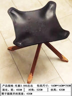 Vintage Leder & Massivholz Hocker – Kompakter Schuhwechsel- & Fußhocker im Retro-Morocco-Stil, stabiler Wohn- & Sitzhocker