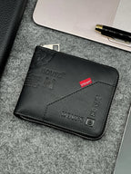 KAIDUCH Herren Slim Wallet – Kompakte PU-Leder Geldbörse mit Reißverschluss für Karten und Münzen, Business-Design