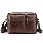 LACHIOUR Herren Leder-Umhängetasche – Echtes Leder, Casual Messenger Bag, Business & Crossbody Handbag