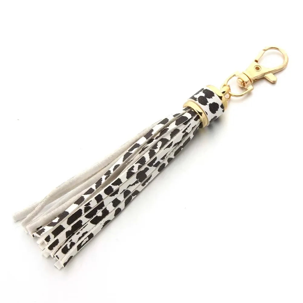 Trendiger Leder Quasten Schlüsselanhänger – Eleganter Tassel Keychain mit Karabinerhaken aus Metall für Taschen & Accessoires
