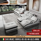 Minimalistisches Luxus Leder Ecksofa mit Massagefunktion – Modernes Designer Sofa im L-Format für stilvolle Wohnzimmer