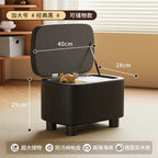 Schuhhocker mit Stauraum aus PU-Leder & Massivholz – Niedriger Sitzhocker für Flur, Wohnzimmer & Kinderzimmer