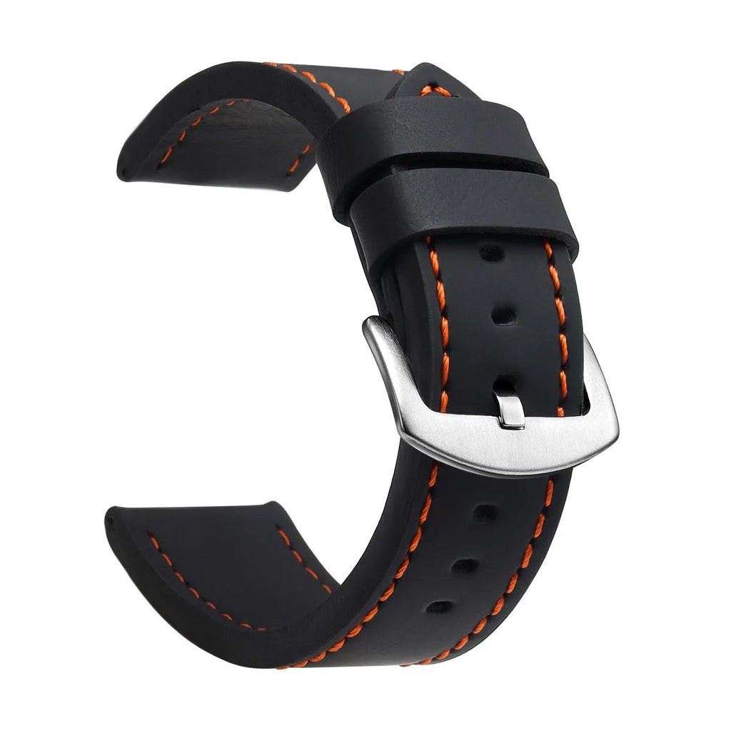 SAMCO Sport Vintage Leder-Uhrenarmband mit Edelstahlschließe - Correa de reloj clásica 18 / 20 / 22 / 24 mm para brazaletes