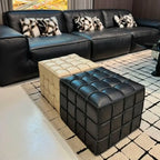 Puzzle Cube Sitzhocker aus PU-Leder – Light Luxury Ottoman & Schuhwechsel-Hocker, platzsparendes Design für Wohnzimmer & Flur