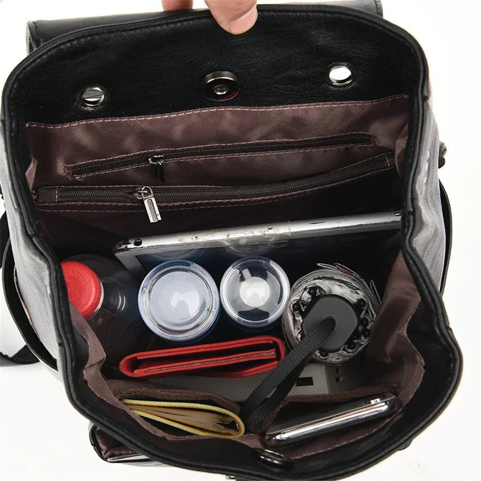 VANDERWAH Luxus Damen Leder-Rucksack – Großer Echtleder Rucksack aus Schafleder für Schule, Alltag & Reisen