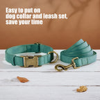 Verstellbares Hunde-Halsband & Leinen-Set aus PU-Leder – Weiches, langlebiges Hundehalsband mit Leine für kleine, mittlere & große Hunde