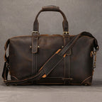 Luufan Crazy Horse Bolsas de cuero para hombres – Große Vintage Travel Duffel aus echtem Rindsleder mit Schultergurt