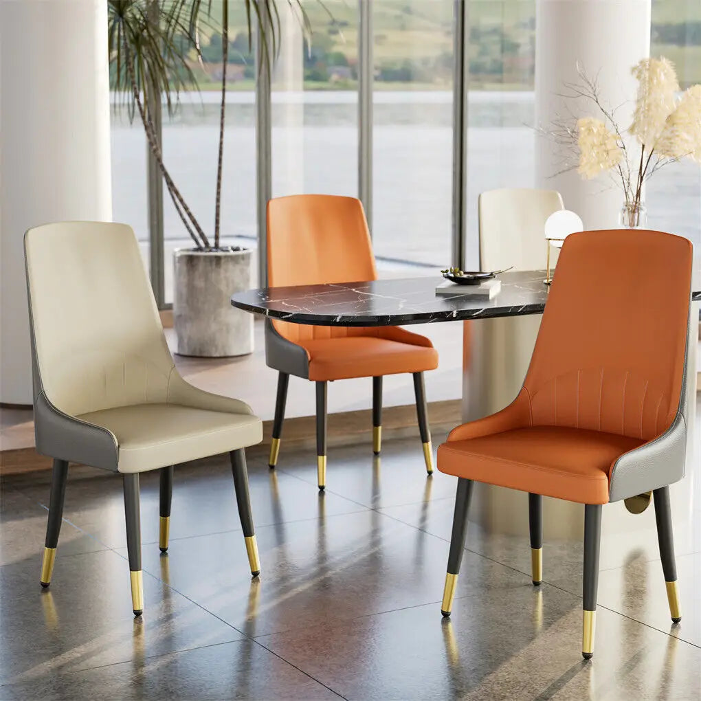 LUVODI Set aus 2 Esszimmerstühlen mit Armlehnen – Gepolsterte Dining Chairs aus Mikrofaserleder mit breitem Sitz, moderner Leisure Chair