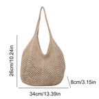 Damen Strick-Schultertasche – Große Hobo Bag aus gehäkeltem Mesh für Sommer, Strand & Alltag