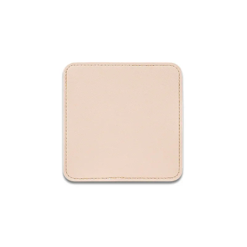 5er-Set personalisierte Getränkeuntersetzer aus PU-Leder – Runde, hitzebeständige Unterlagen Ø 11 cm mit Wunschdesign 