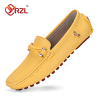 YRZL Herren Loafer Slip-On – Atmungsaktive Moccasins aus PU Leder in Weinrot, bequeme Driving Shoes bis Größe 48