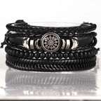 Geflochtenes Herrenarmband im Leder-Look – Trendiges Rundarmband mit silberfarbener Legierung, moderner Männer Armschmuck 06/2024