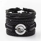 Geflochtenes Herrenarmband im Leder-Look – Trendiges Rundarmband mit silberfarbener Legierung, moderner Männer Armschmuck 06/2024