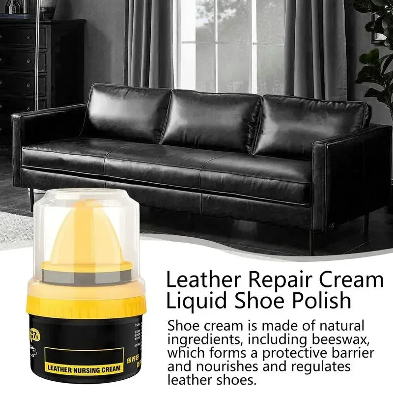 Leder Schuhpflege Creme &amp; Reparaturwachs – Glanzpolitur mit Pflegeeffekt für Schuhe, Stiefel, Taschen &amp; Auto-Innenraum (50 ml)