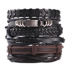 Viking Lederarmband mit Totenkopf – Verstellbares Herren- & Unisex Armband im Neo-Gothic Stil, Geflochtenes Lederarmband