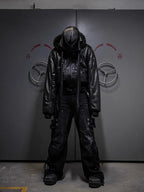 Herren Oversize PU-Lederjacke mit Kunstfell-Kapuze – Chaqueta de diseñador Kurze High-Street, cálida y lujosa para hierbas e invierno