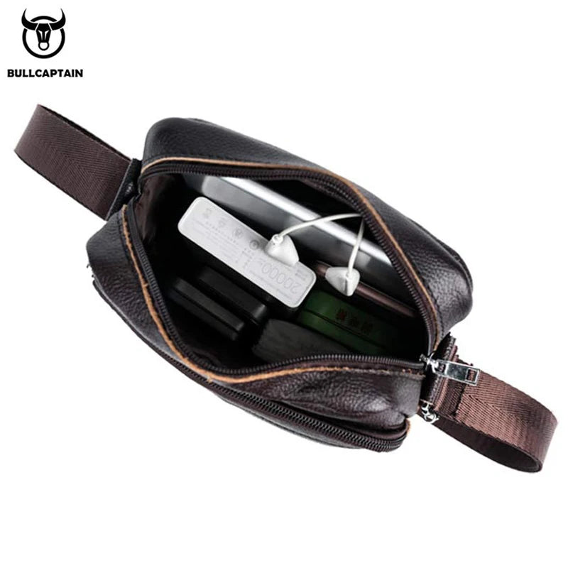BULLCAPTAIN Sac messager en cuir pour hommes – Sac à dos haut de gamme pour affaires, voyages et loisirs