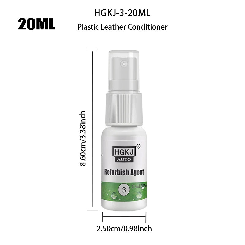 Kunststoff &amp; Leder Renovator für Auto Innenraum – Tiefenpflegender Conditioner gegen Oxidation, Farbauffrischer &amp; Glanzpflege (HGKJ-3)