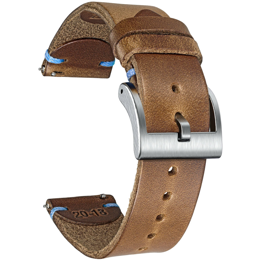 HEMSUT Horween Leder Uhrenarmband mit Quick Release – Vintage Watch Strap aus Premiumleder 18 mm–22 mm mit Dornschließe für Herren & Damen
