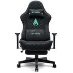 SYMINO Gaming Chair mit Fußstütze – Ergonomischer Racing Bürostuhl aus Vintage PU-Leder, drehbar & höhenverstellbar für Büro & Homeoffice