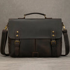 Newsbirds Herren Aktentasche aus echtem Rindsleder – Vintage Leder Laptoptasche & Dokumententasche für A4 & 14 Zoll Laptop