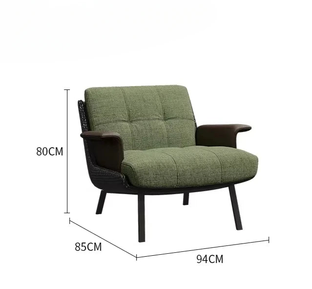 Fauteuil de designer ergonomique au style de luxe italien – Fauteuil élégant et minimaliste avec accoudoirs pour meubles de maison modernes 