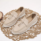 Damen Retro Slip-On Schuhe aus weichem Leder – Bequeme Lazy Shoes mit dicker Sohle & flachem Absatz für Alltag & Freizeit