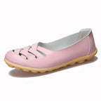 HAJINK Damen Leder Flats – Handgefertigte Loafers, Slip-On Ballerinas aus echtem Rindsleder