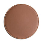 5er-Set personalisierte Getränkeuntersetzer aus PU-Leder – Runde, hitzebeständige Unterlagen Ø 11 cm mit Wunschdesign 